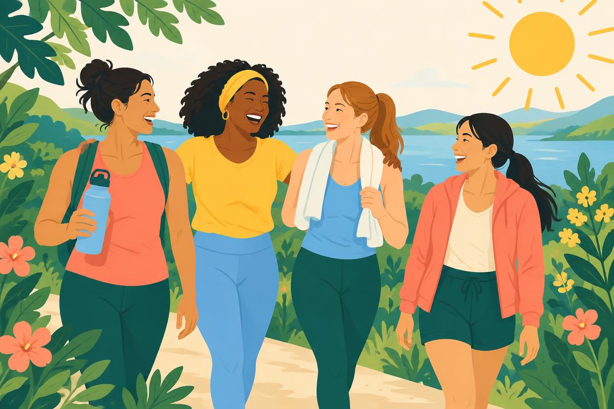 Uplifting wellness illustration for herbal wellness products for focus: An afternoon reset